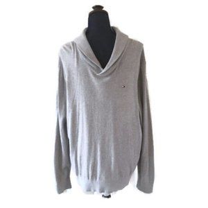 Tommy Hilfiger men's gray sweater thin knit collar